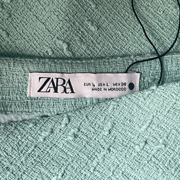 NWOT ZARA Textured Mini Skirt Aquamarine 2779/565 2289/565 Matches Blazer Sz Lrg - Picture 7 of 8